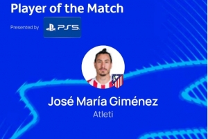 补时绝杀！吉梅内斯当选马竞vs国米全场最佳球员