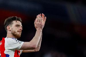 枪迷松口气？赖斯赛后向天空体育表示自己没事，能出战维拉