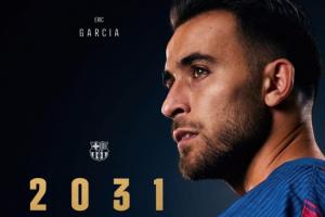 续约5年！官方：巴萨与24岁后卫埃里克·加西亚续约至2031年