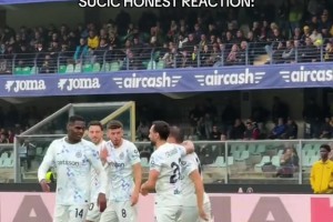 不容易！实拍：雨战读秒绝杀维罗纳，国米众将纷纷跑入球场庆祝